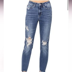Judy Blue Destroyed High Rise Relaxed Fit Jeans